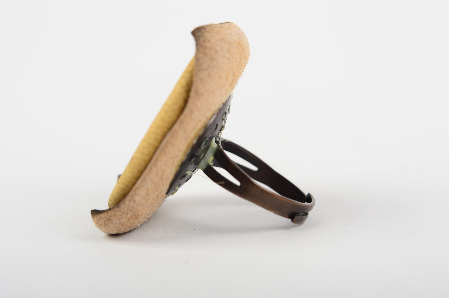 Ring Damen handmade Schmuck aus Leder Blumen Ring Geschenk Ideen ungewöhnlich foto 3