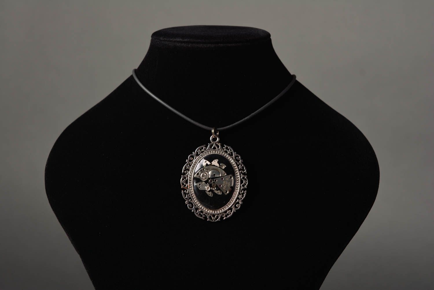 Handmade pendant designer jewelry unusual accessory gift for girls clay pendant photo 2