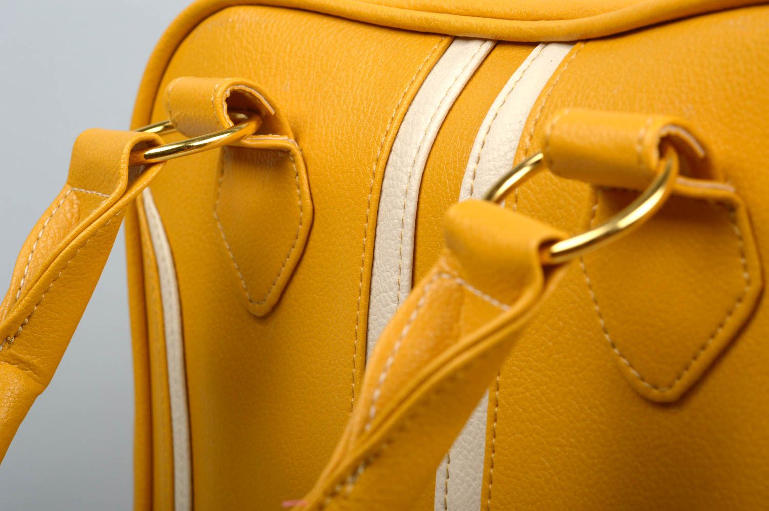 Сумка ручной работы желтая сумка на плечо в полоску женская сумка яркая фото 4