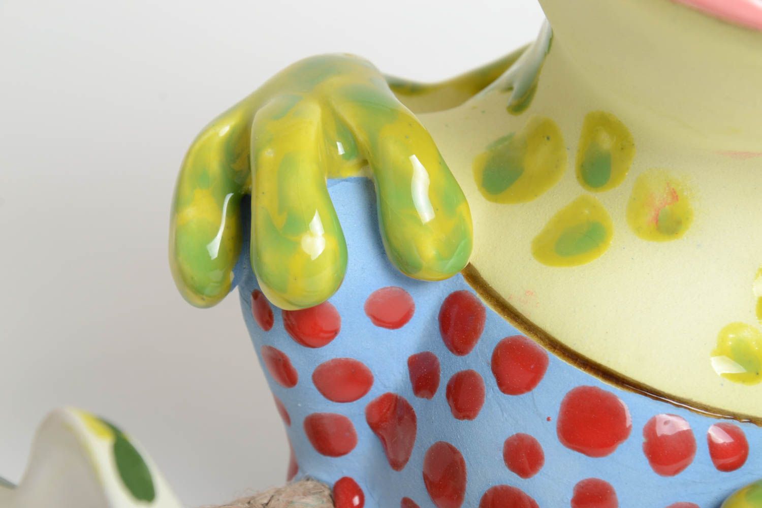 Handmade Keramik Spardose Sparbüchse für Kinder Keramik Frosch bemalt winzig foto 4