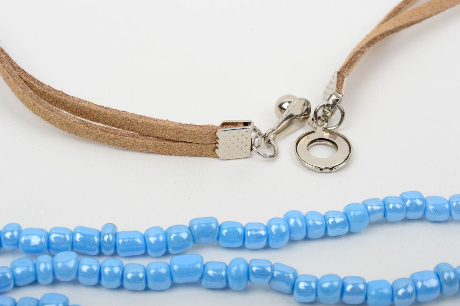 Collier perles rocailles fait main Collier bleu Accessoire femme Bijou fantaisie photo 5