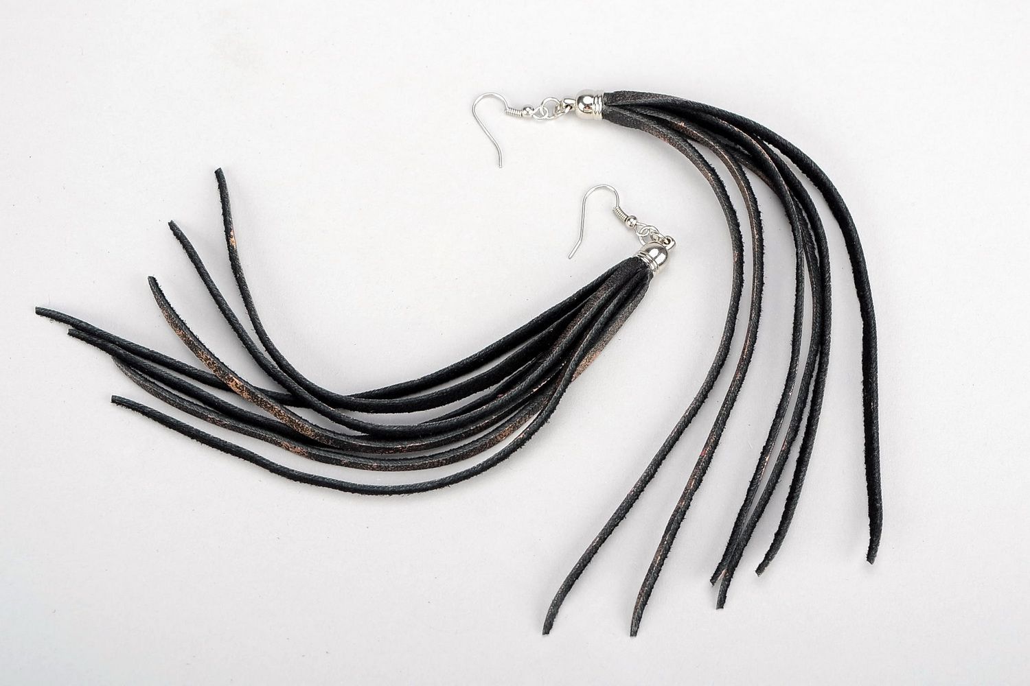Earrings made from genuine leather Tassels photo 1