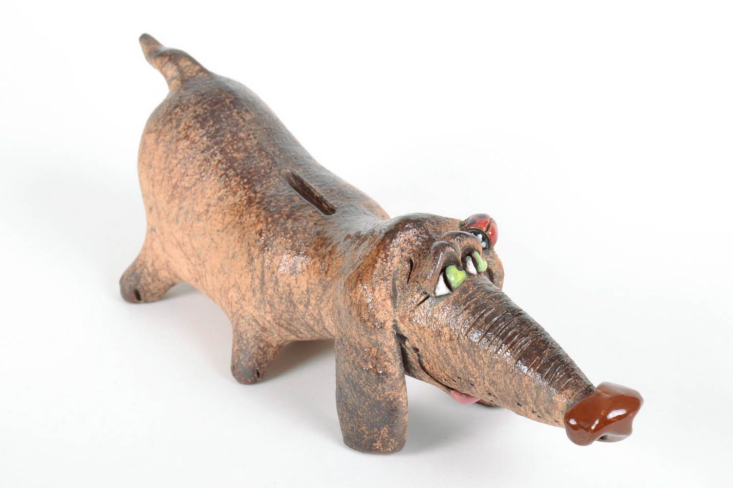 Ceramic money box in the shape of a dachshund photo 3