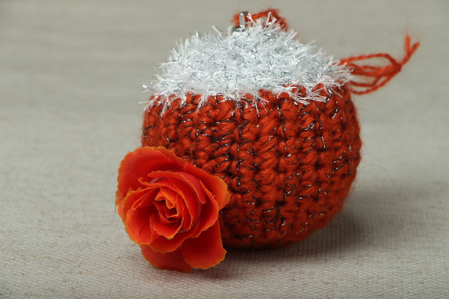 Christmas decoration in the form of a ball Rose photo 2