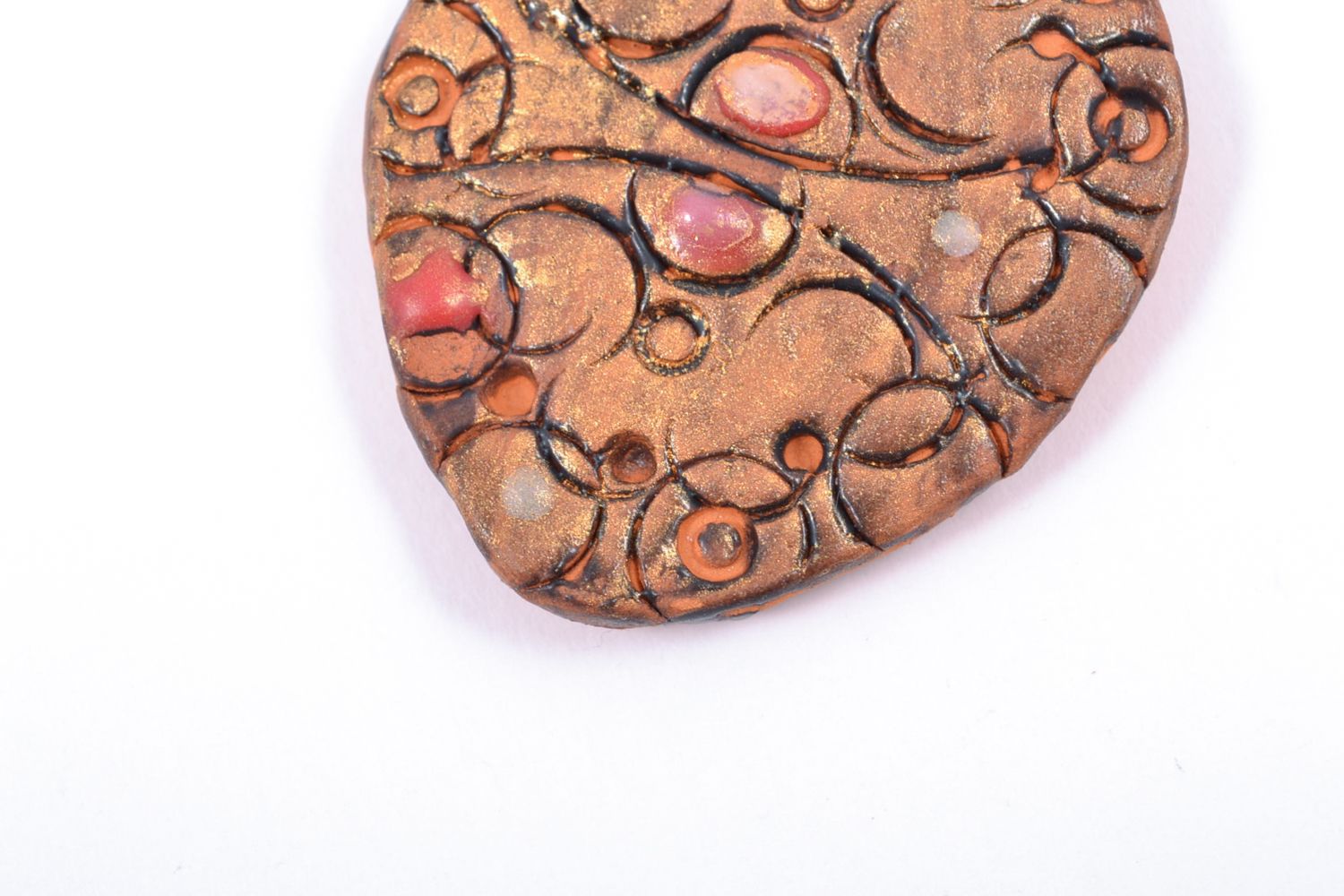 Magnet en céramique pour réfrigérateur brun ovale fait main peint à l'acrylique photo 5