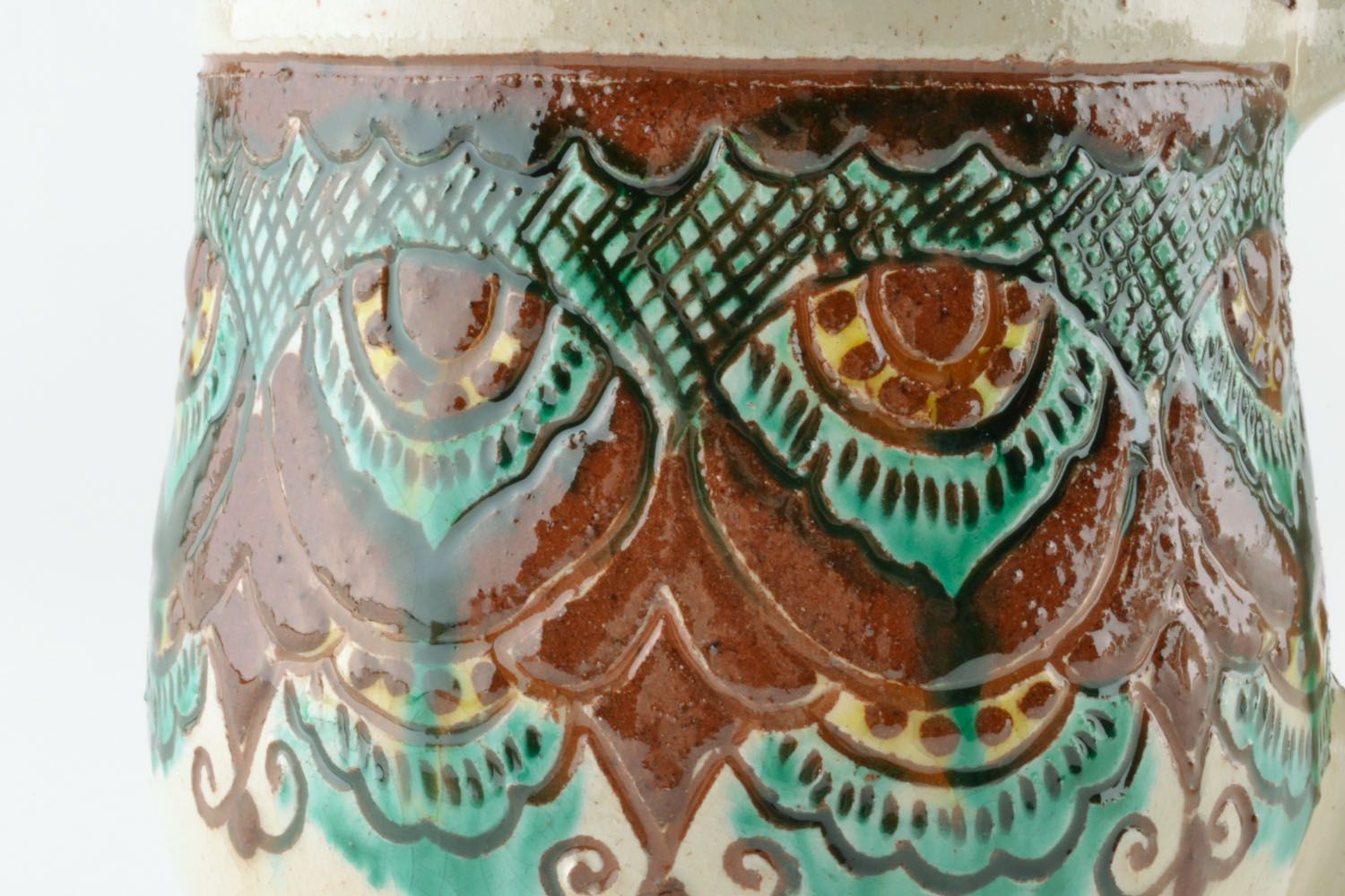 Decorative mug with ethnic Ukrainian painting photo 3