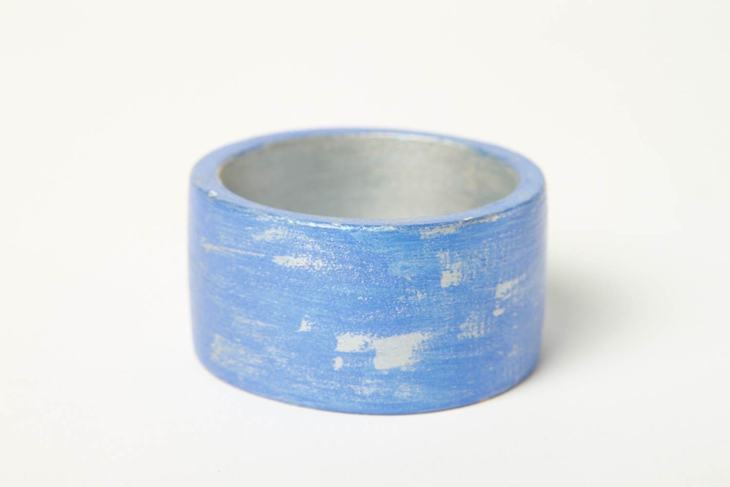 Pulsera de madera hecha a mano regalo original brazalete artesanal color azul foto 1