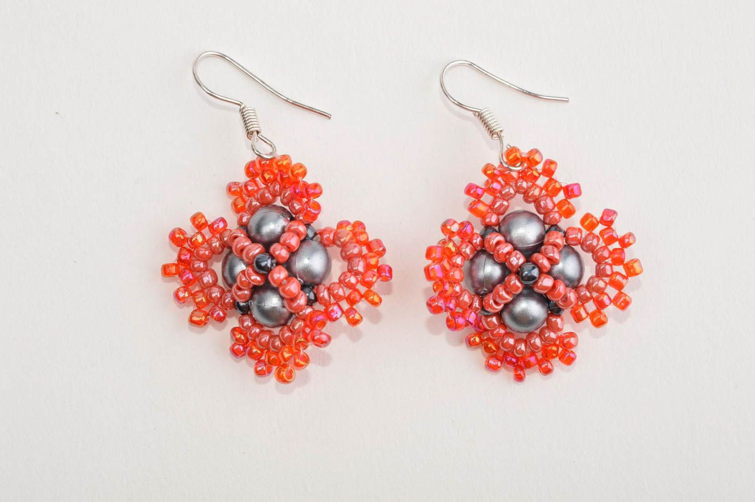Fashion bijouterie handmade earrings with charms elegant earrings made of beads photo 2