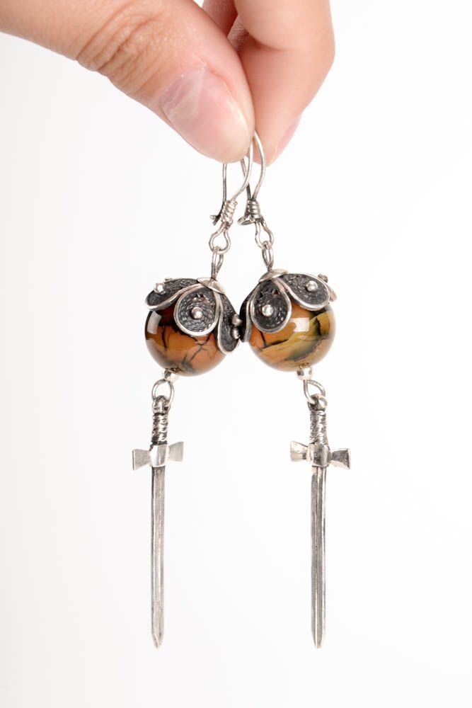 Naturstein Schmuck handgemacht Frauen Ohrringe stilvoll Geschenk für Mädchen foto 5