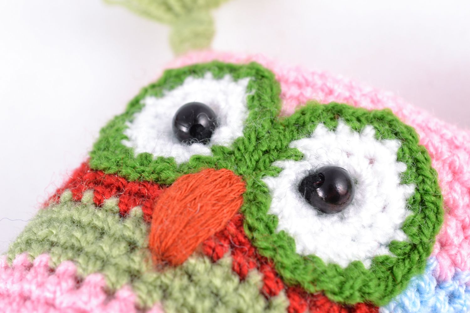 Beautiful bright soft crochet toy owl photo 3