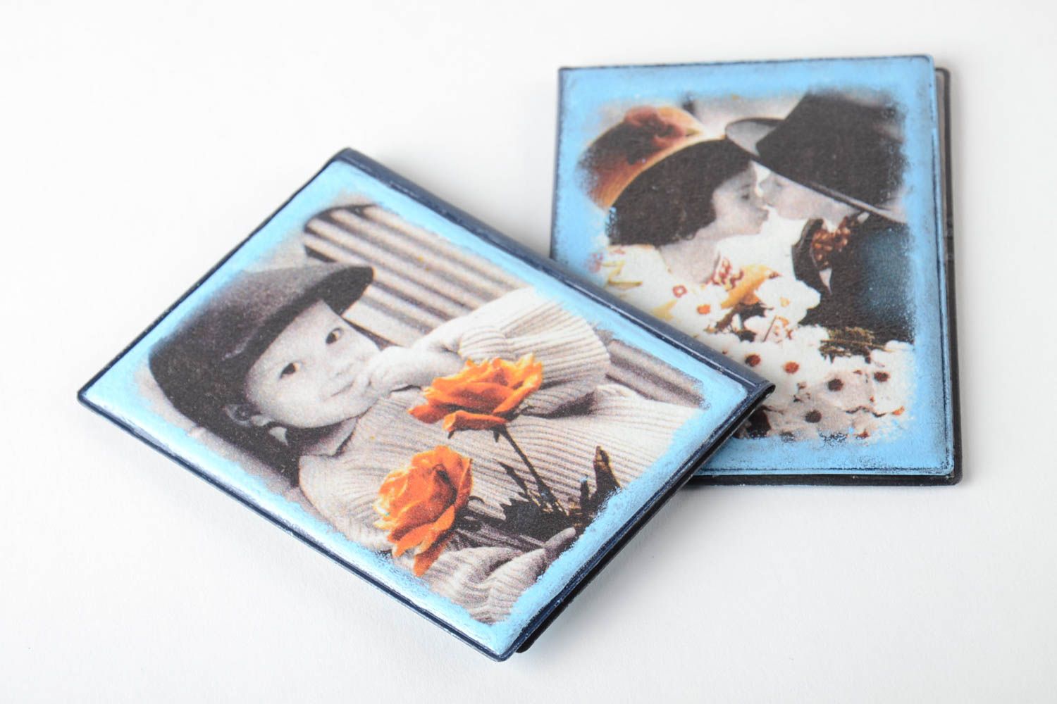 Handgemachte Pass Schützhüllen Reisepass Cover 2 Stück Geschenk für Frauen foto 4