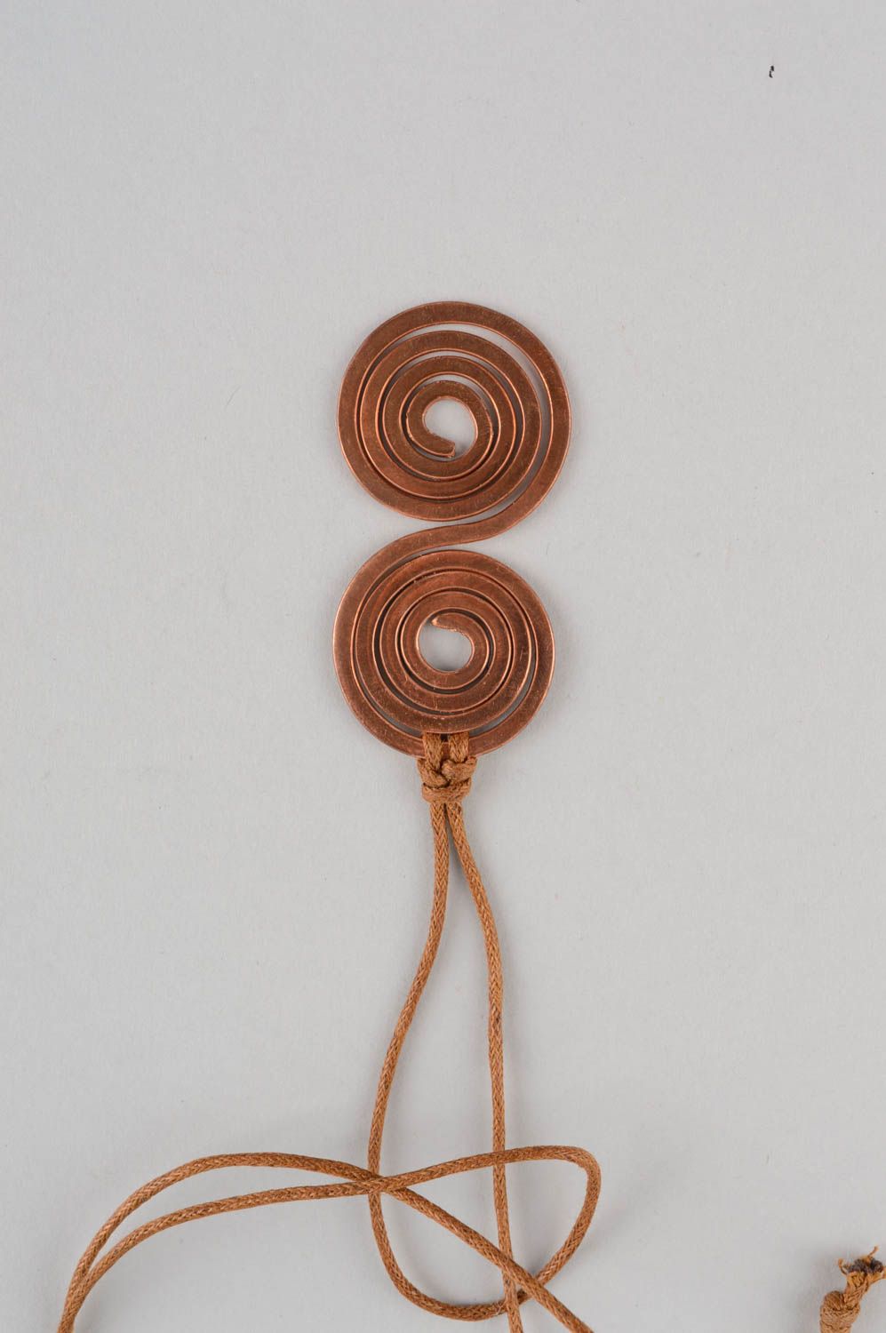 Handmade designer copper pendant with cord beautiful jewelry photo 3