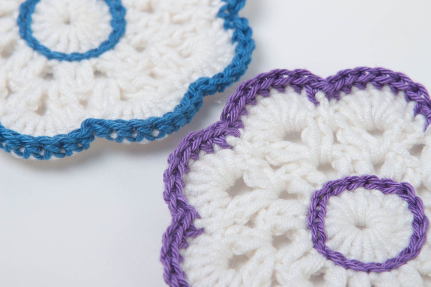 Set of 2 handmade crochet coasters hot pads home textiles kitchen design photo 3