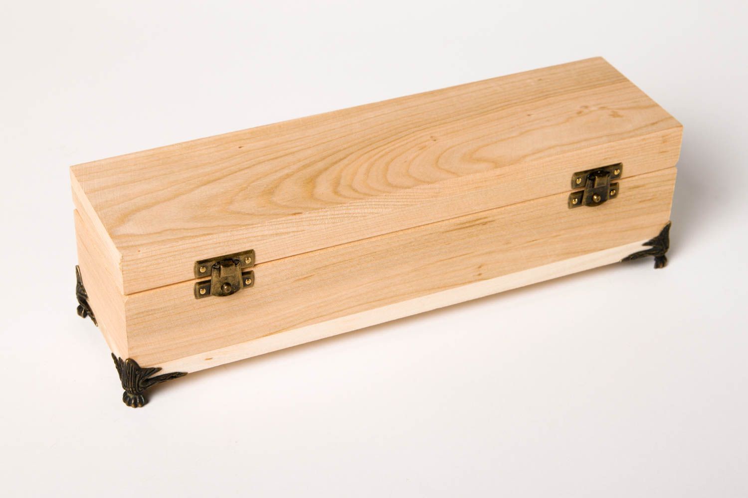 Cute handmade wooden blank box jewelry box design wood craft art materials photo 5