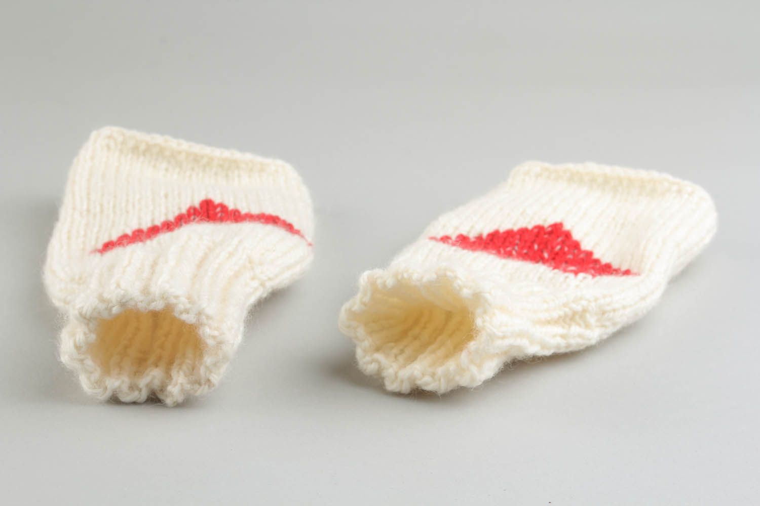 Semi mitenes tricotados com agulhas à mão de semi lã acessório de roupa  foto 1