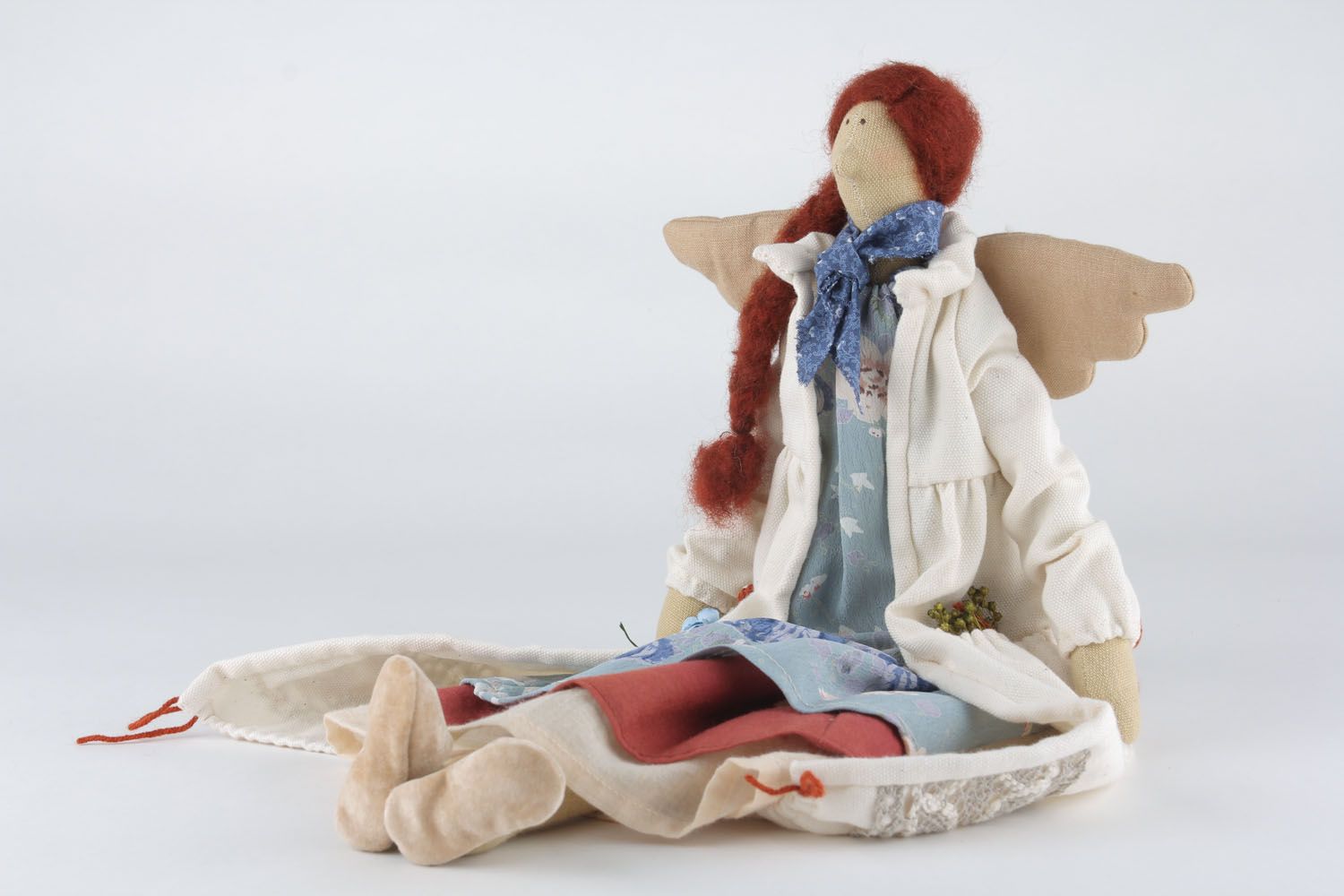 Künstlerische Puppe aus Stoff im Boho Stil Engel foto 2