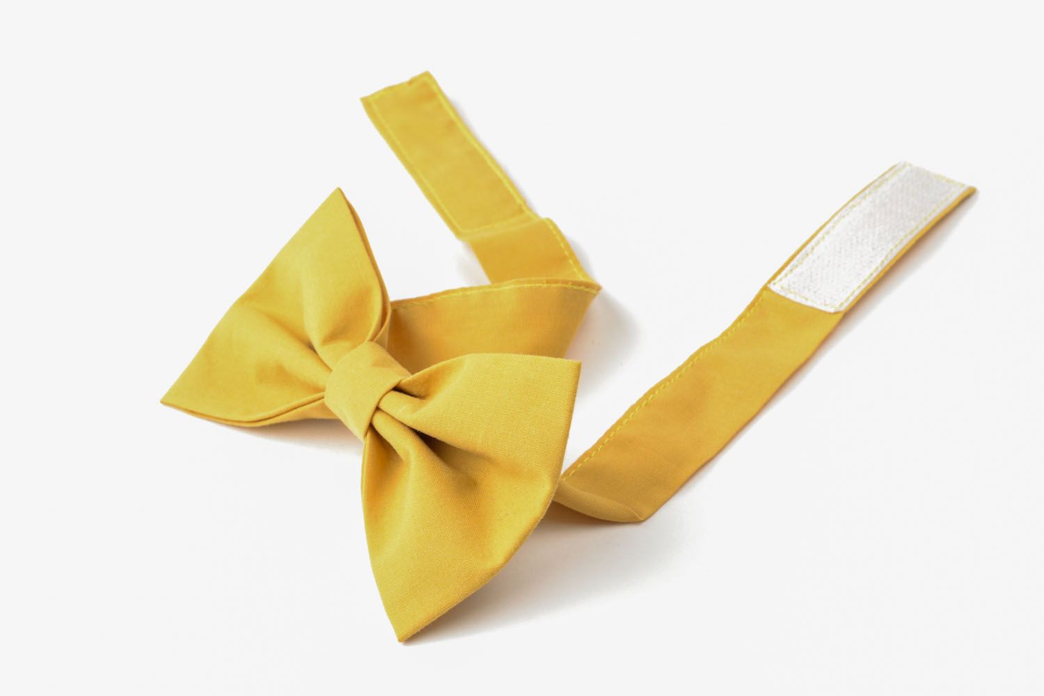 Textile mustard bow tie photo 3