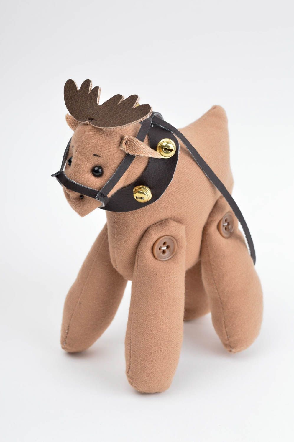 Juguete artesanal ciervo bonito marrón peluche original regalo para niños foto 4