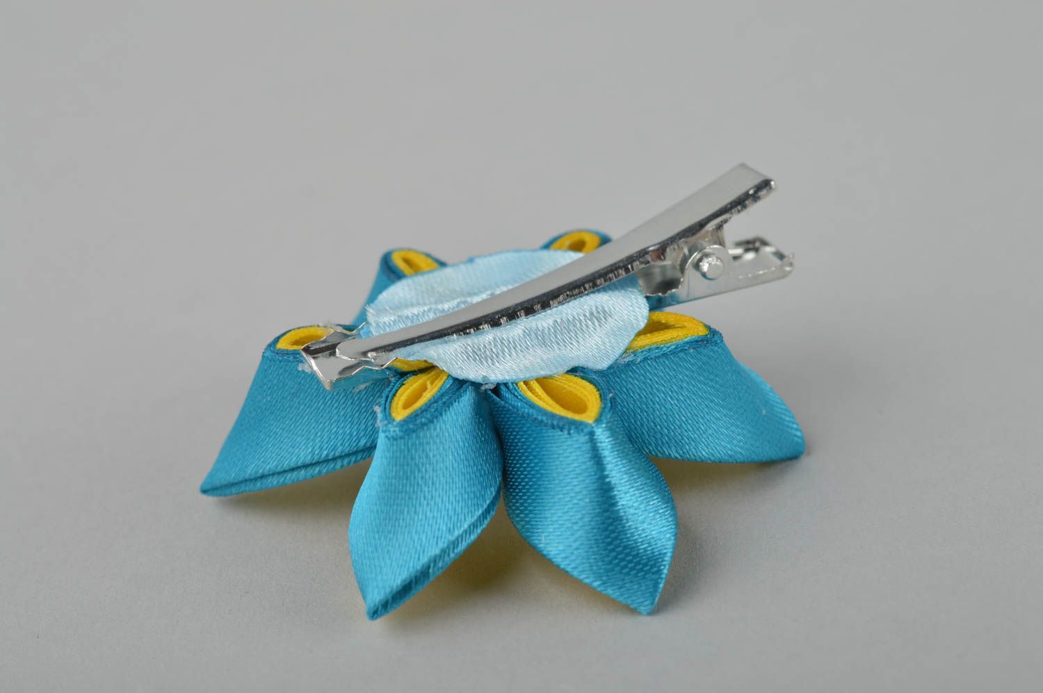 Stylish handmade textile flower barrette hair clip accessories for girls photo 3