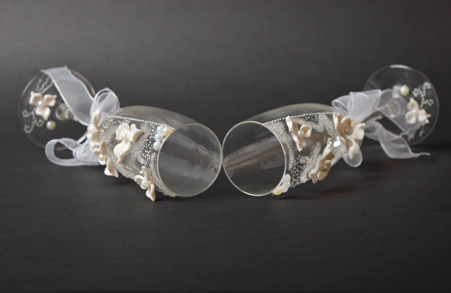 Handmade glasses unusual glasses wedding accessory gift ideas beautiful glasses photo 5