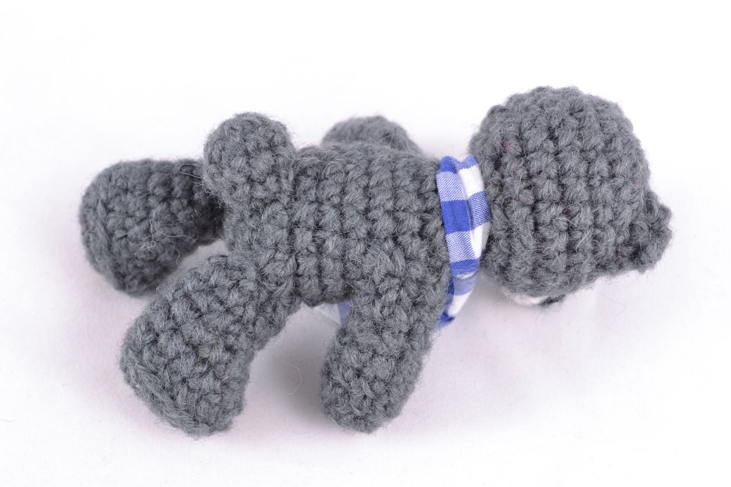 Handmade toy crocheted in the shape of bear photo 3