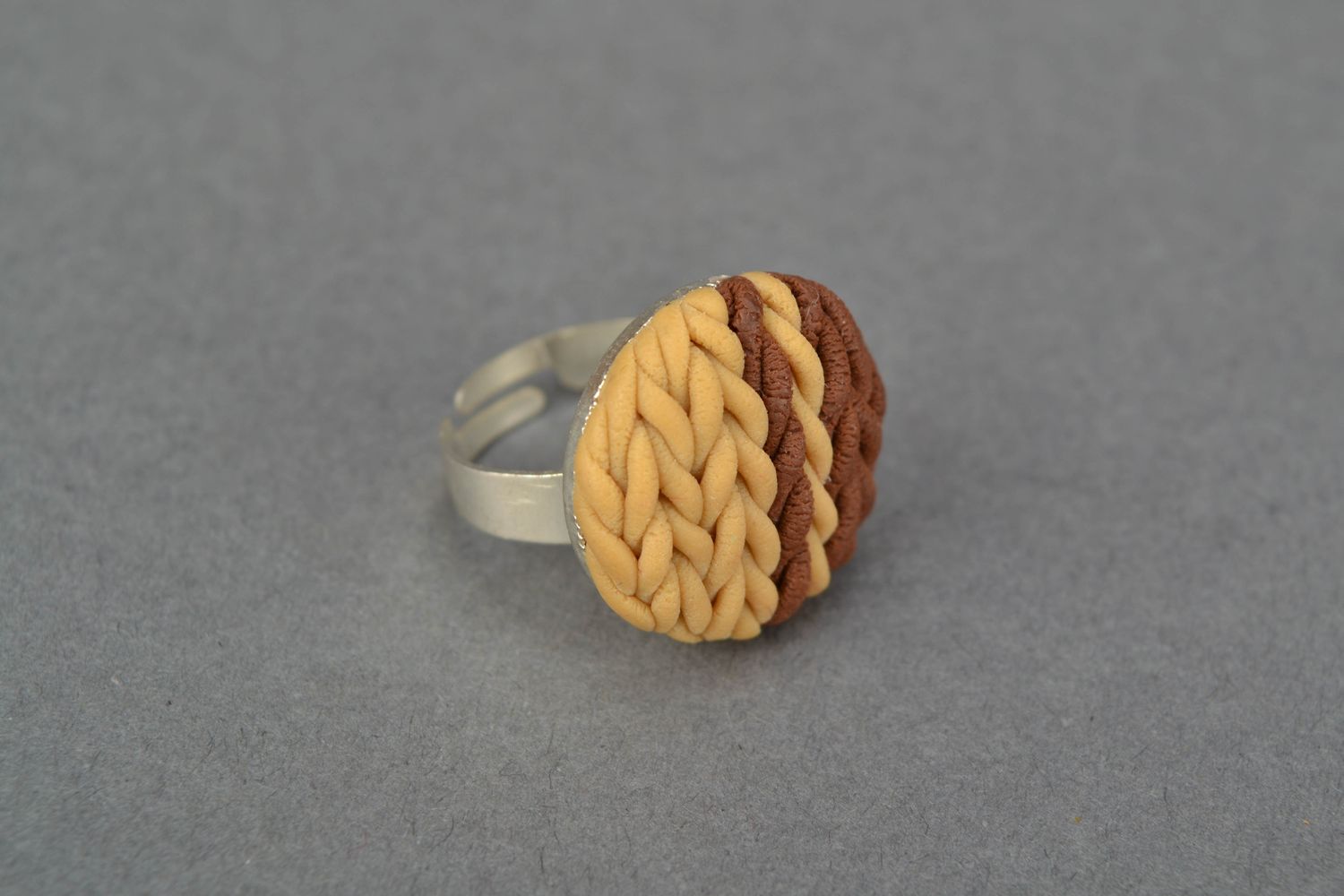 Polymer clay ring with adjustable size photo 3