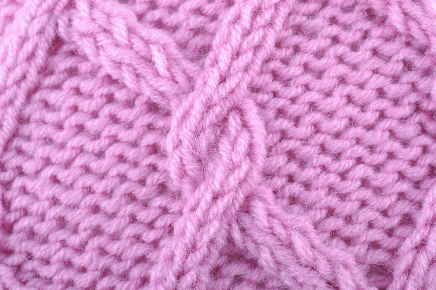 Housse de coussin tricotée de fils en mi-laine violette originale faite main photo 2
