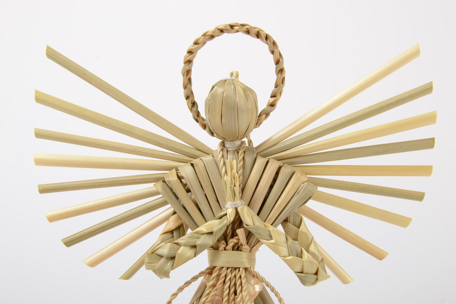Suspension décorative ange gardien tressée de paille faite main déco écologique photo 3