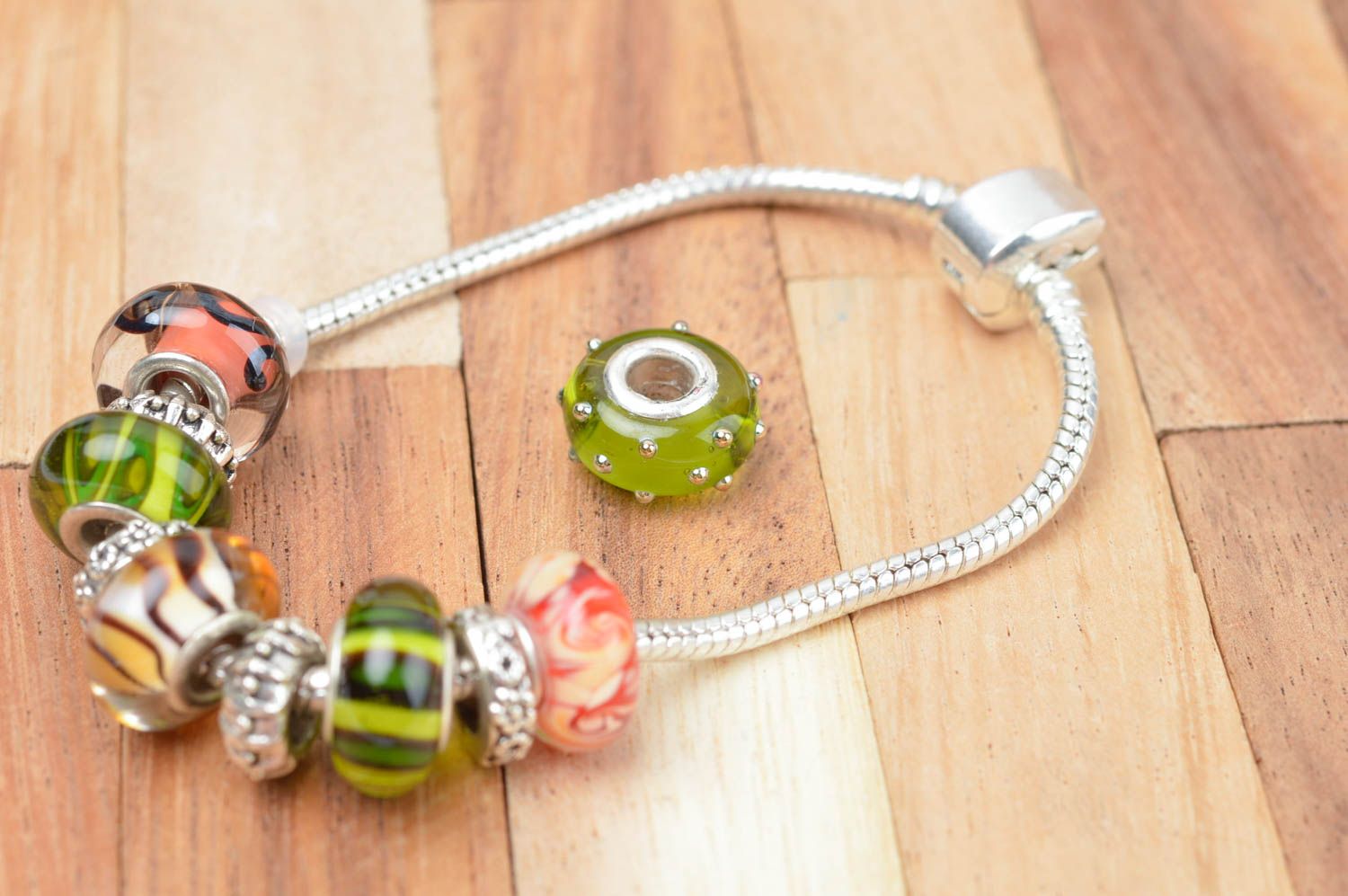 Handmade designer glass bead DIY necklace jewelry making supplies glass art photo 4