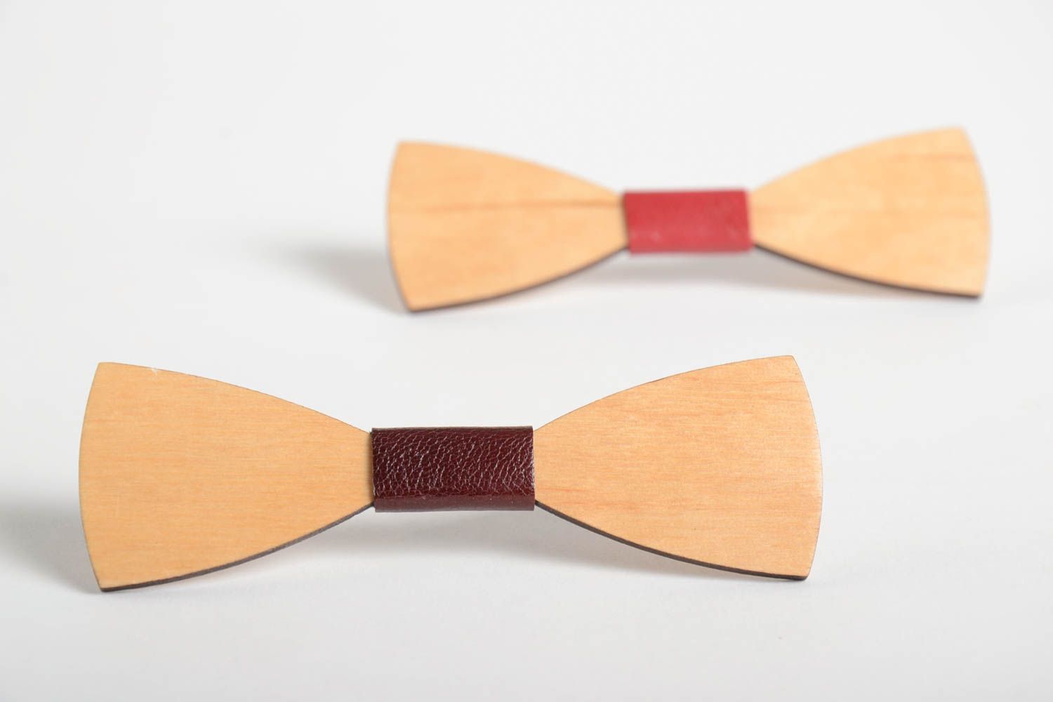 Handmade bow ties wooden bow ties brooch jewelry wooden brooches gifts for him photo 3