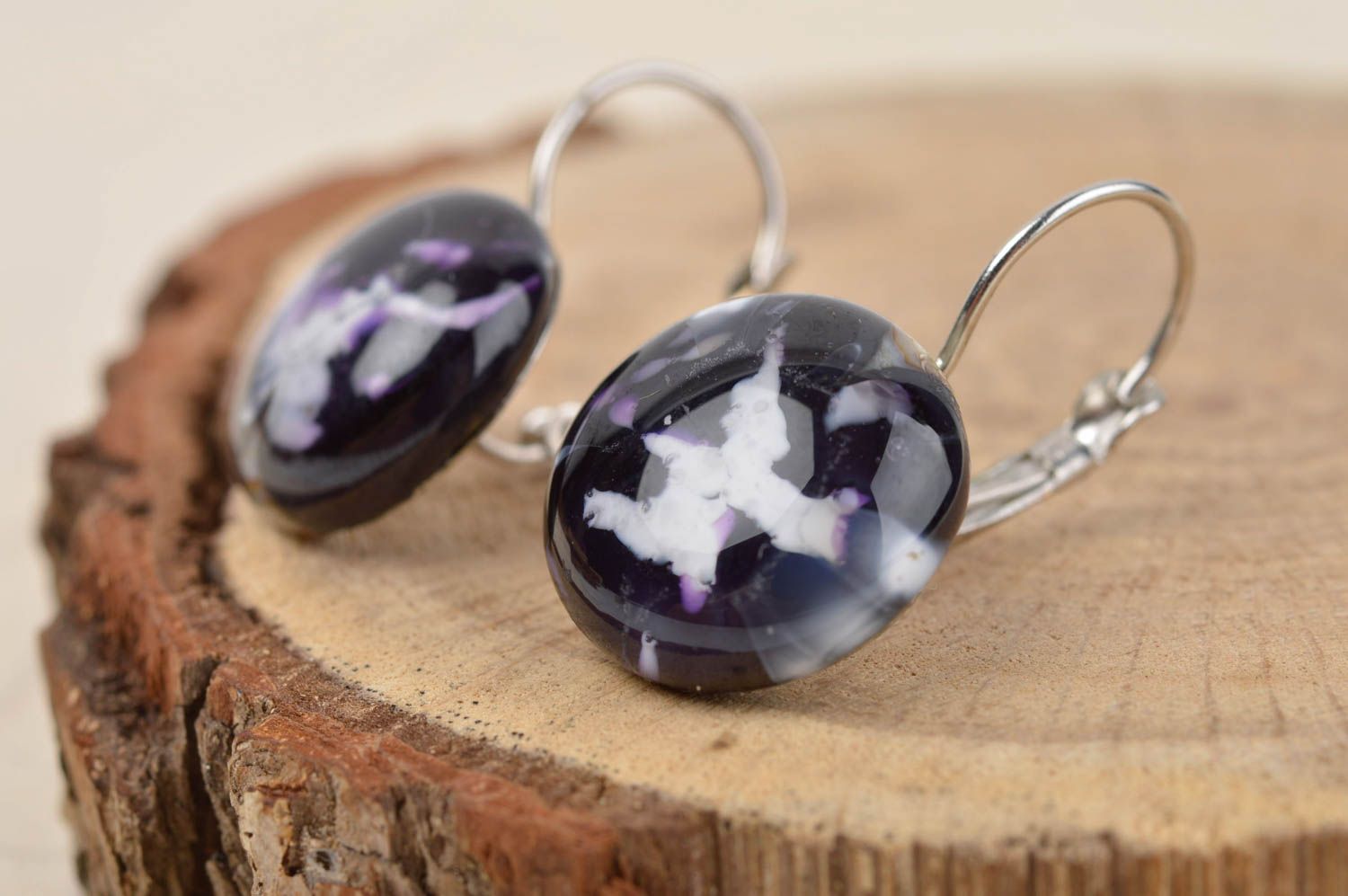 Unusual handmade glass earrings beautiful jewellery handmade gifts for her photo 1