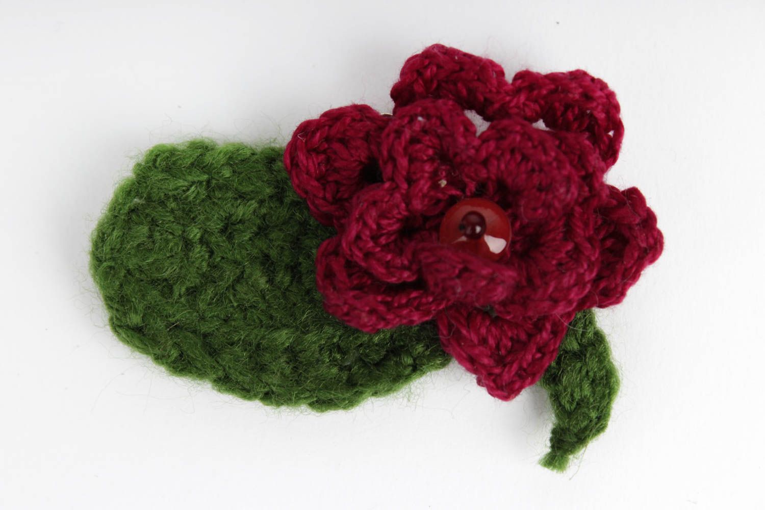 Handmade brooch in box stylish flower brooch crocheted accessory present photo 4