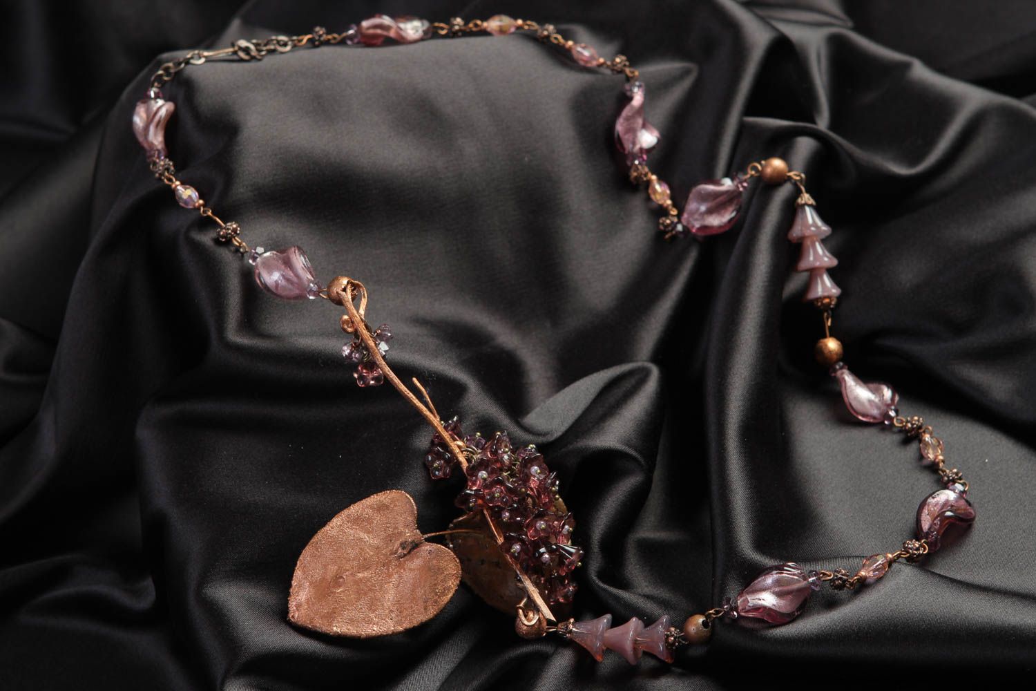 Ожерелье из бусин ручной работы модное авторское украшение дизайнерское колье фото 1