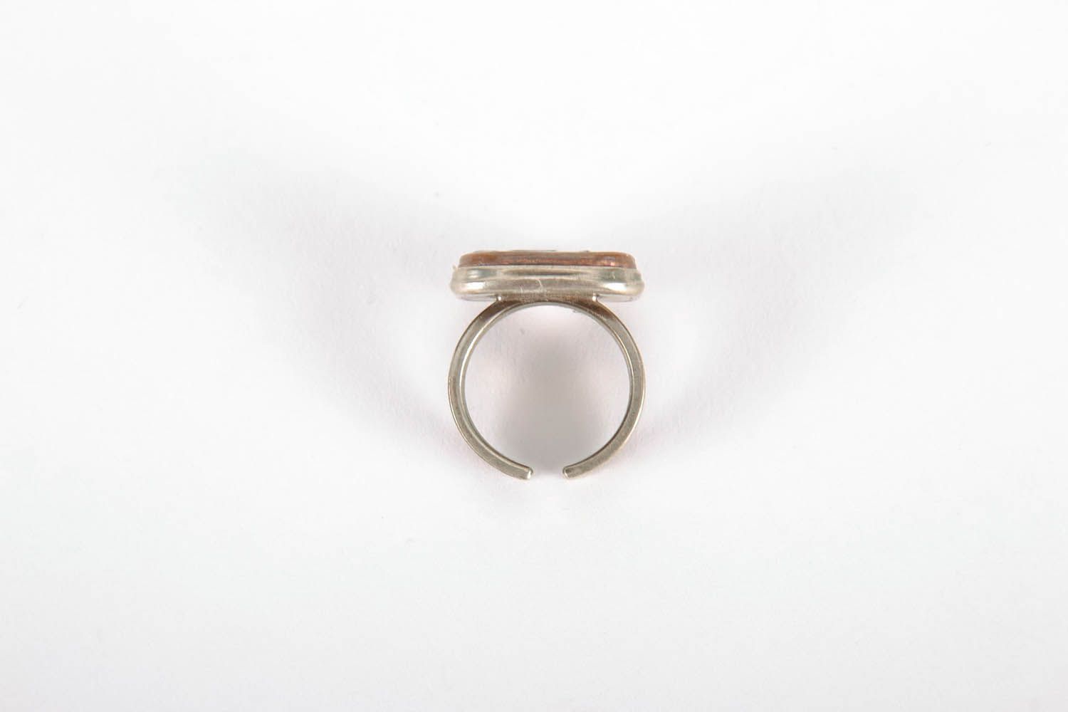 Металлическое кольцо с узором  фото 4