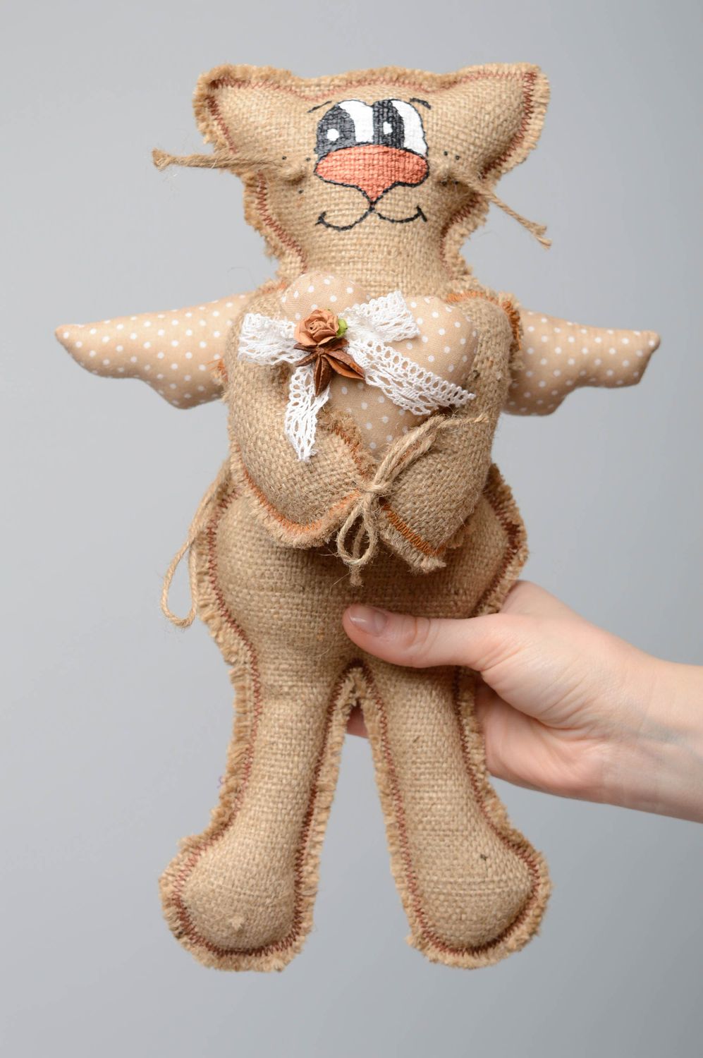 Soft toy with eyelet Cat with Heart photo 4
