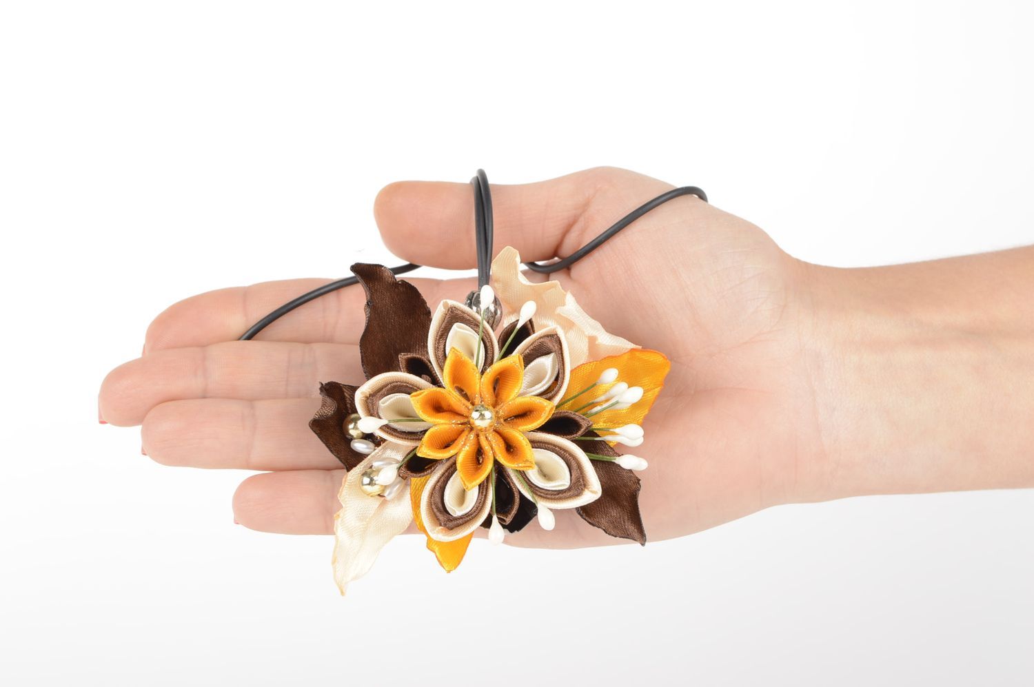 Kettenanhänger Blume handgefertigt Modeschmuck Anhänger Accessoire für Frauen foto 5