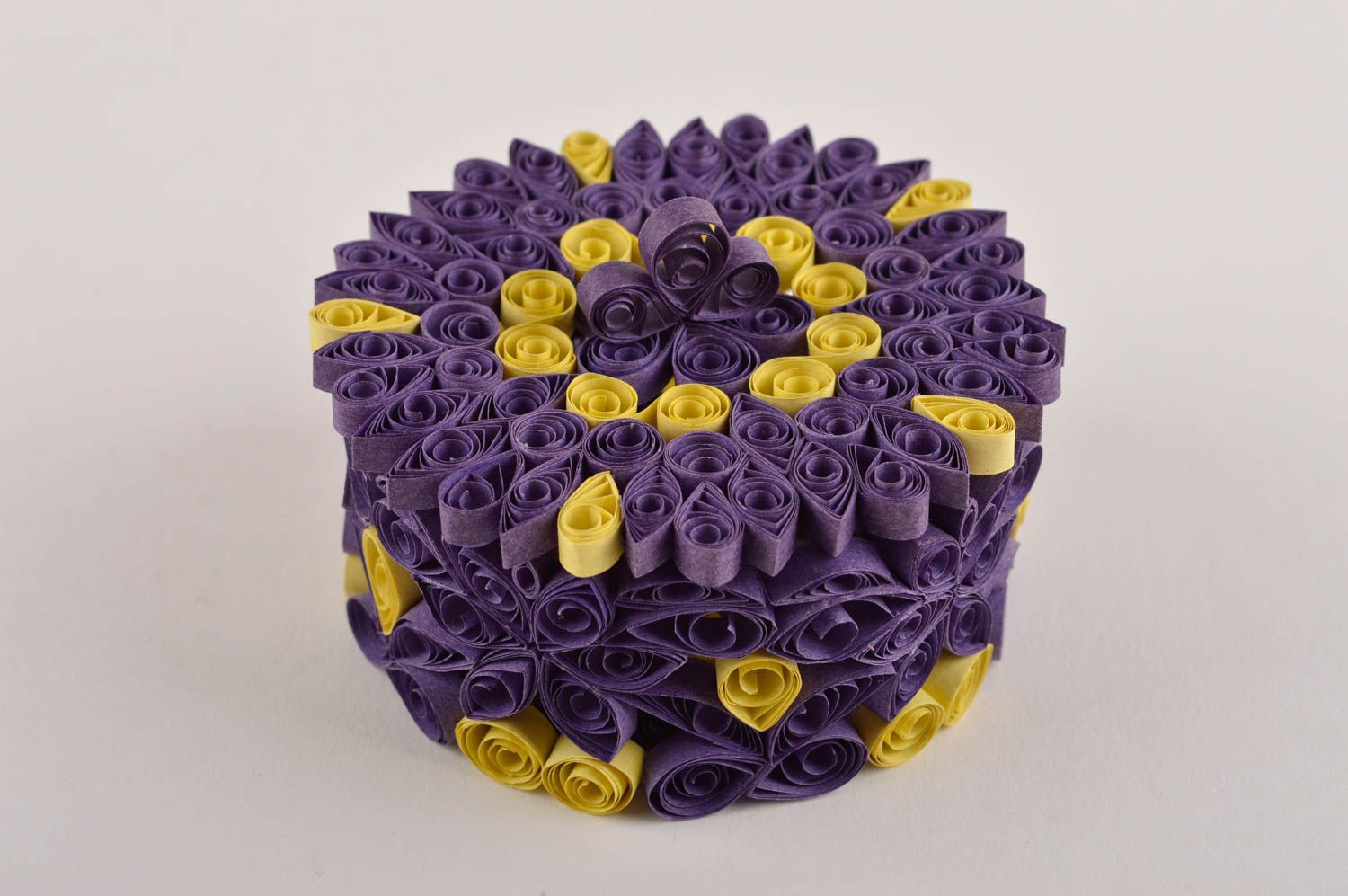 Boîte à bijoux fait main Coffret à bijoux en papier violet Décoration maison photo 2