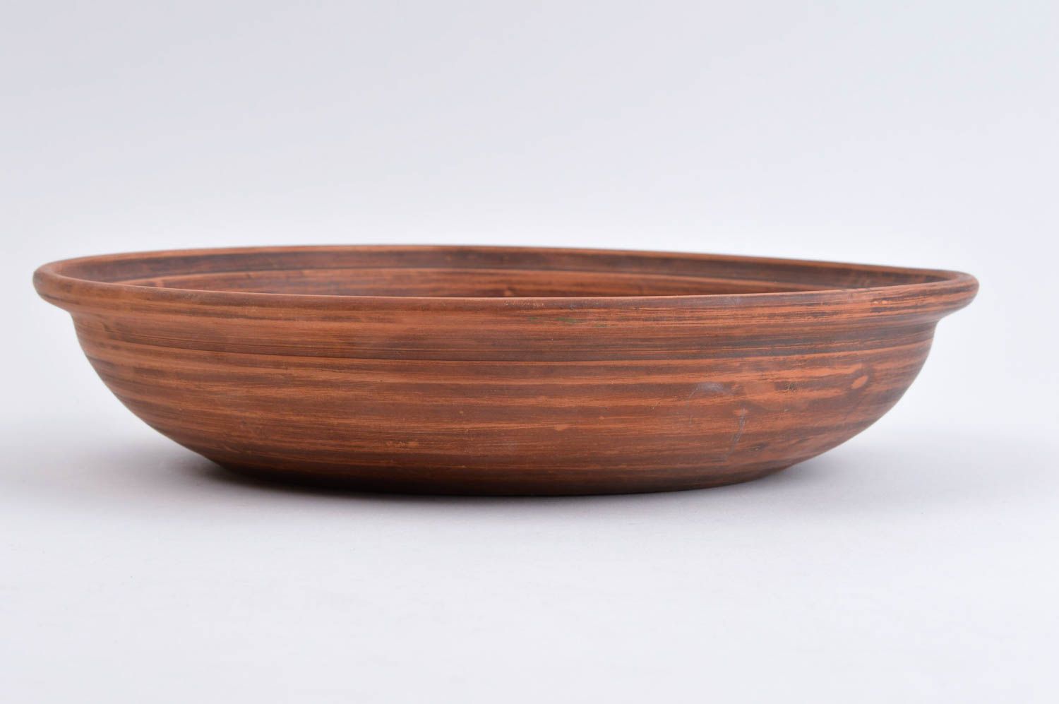 Керамическая тарелка ручной работы глиняная посуда с воском кухонная посуда фото 3