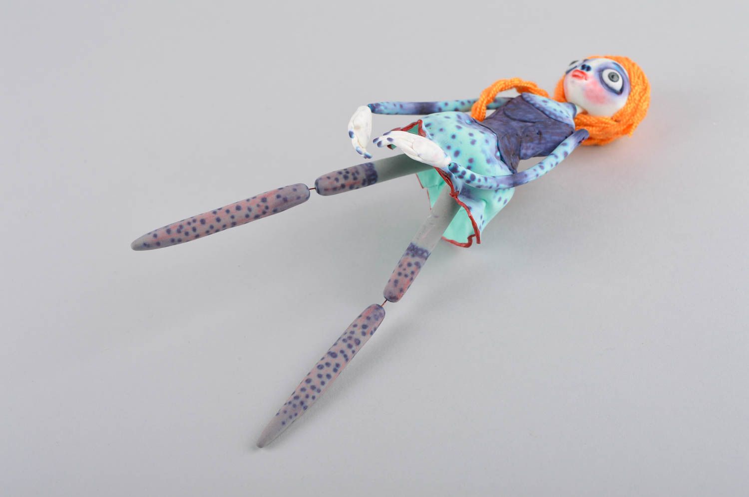 Авторская кукла игрушка ручной работы дизайнерская кукла зомби глиняная фото 3