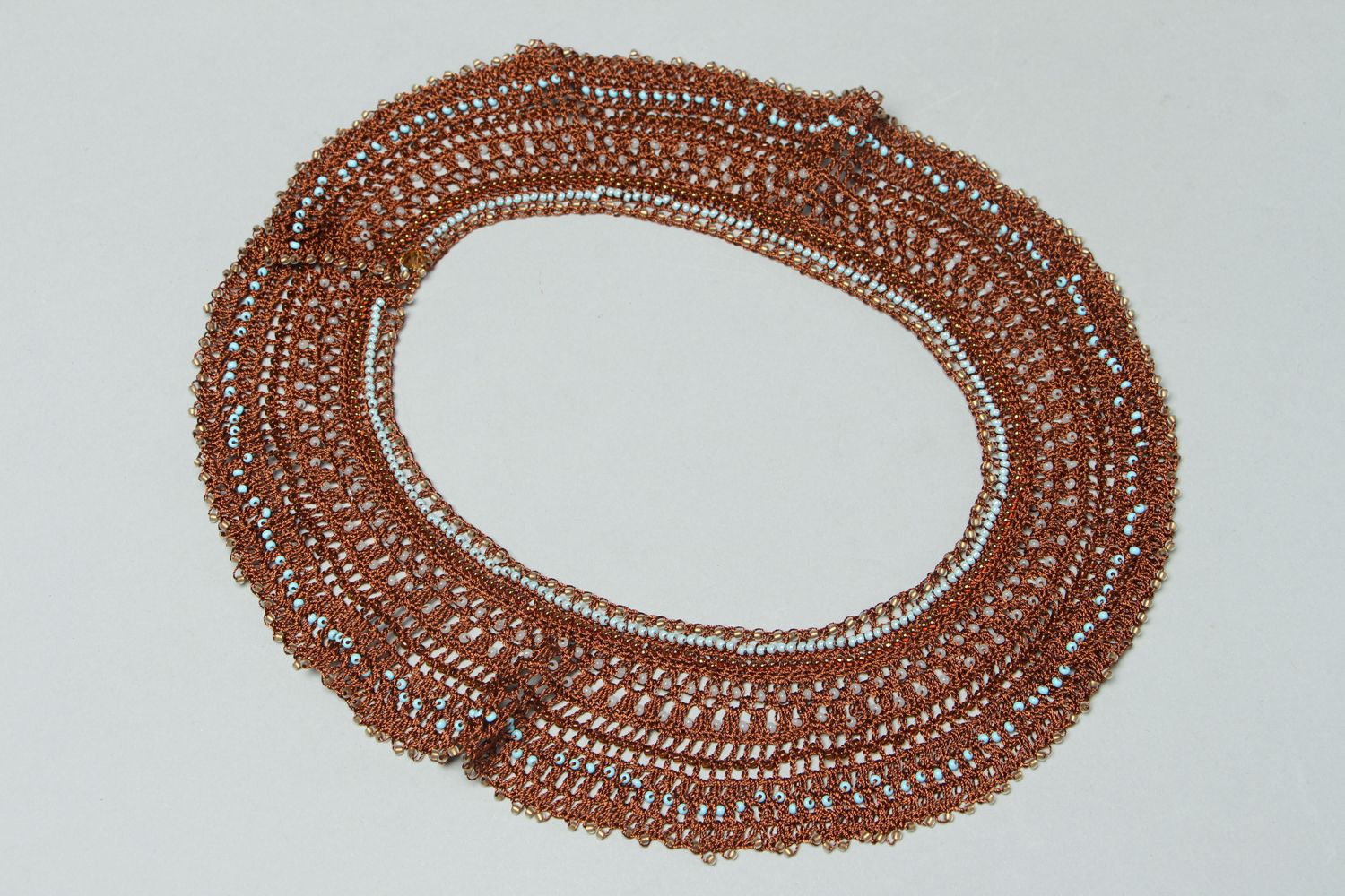 Brown crochet necklace photo 1