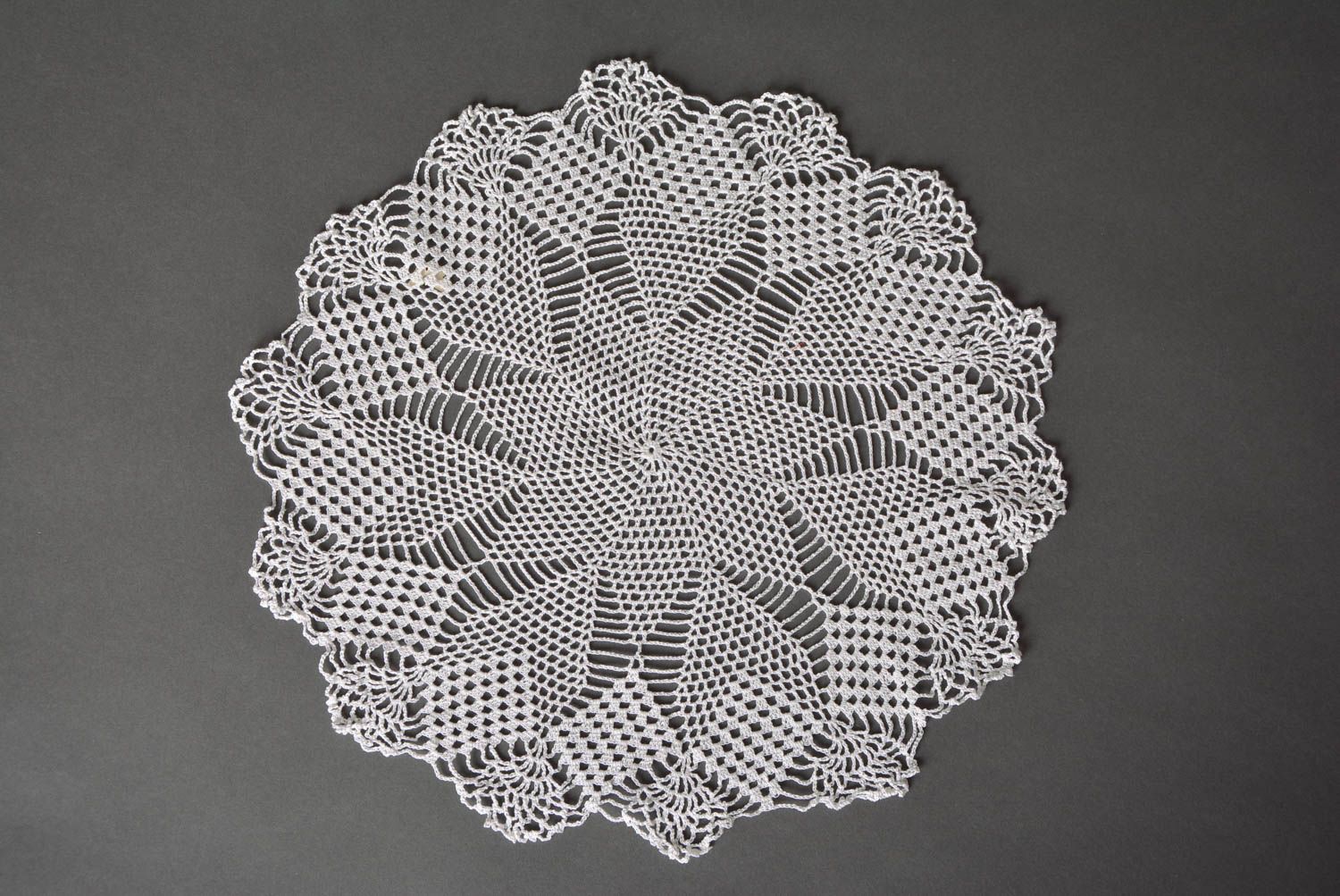 Table crochet napkin handmade knitted white napkin home decorative element photo 1