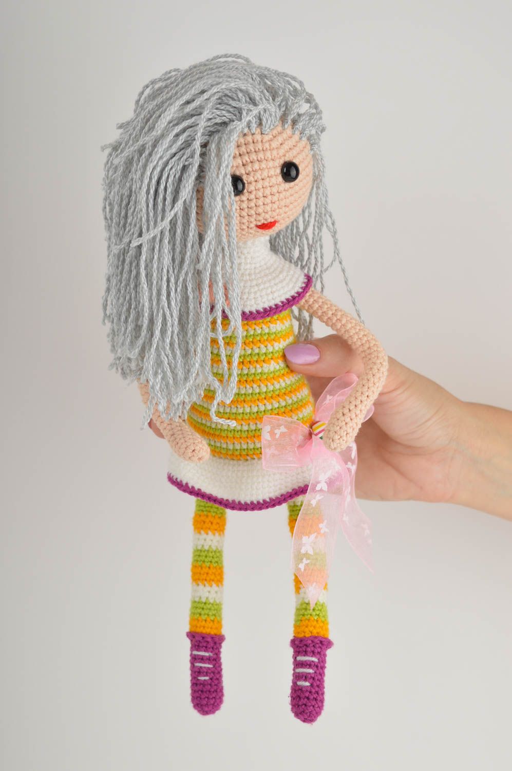 Juguete tejido al crochet hecho a mano muñeco de punto regalo original foto 5