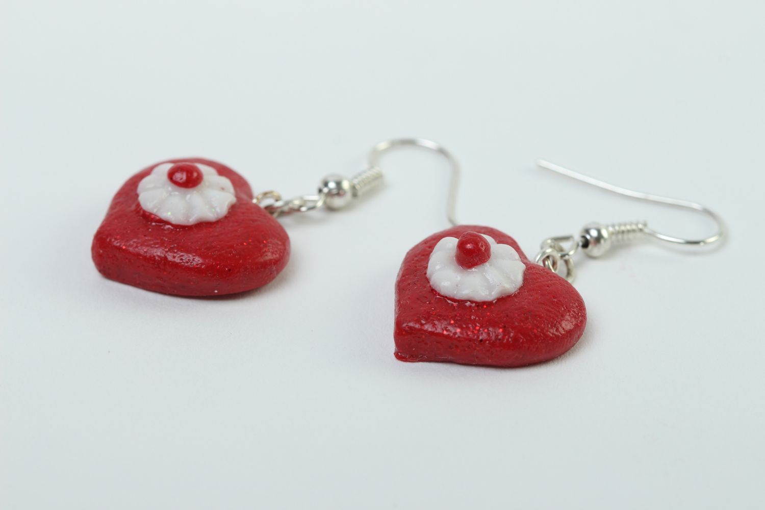 Plastic earrings with charms polymer clay earrings handmade fashion jewelry photo 3