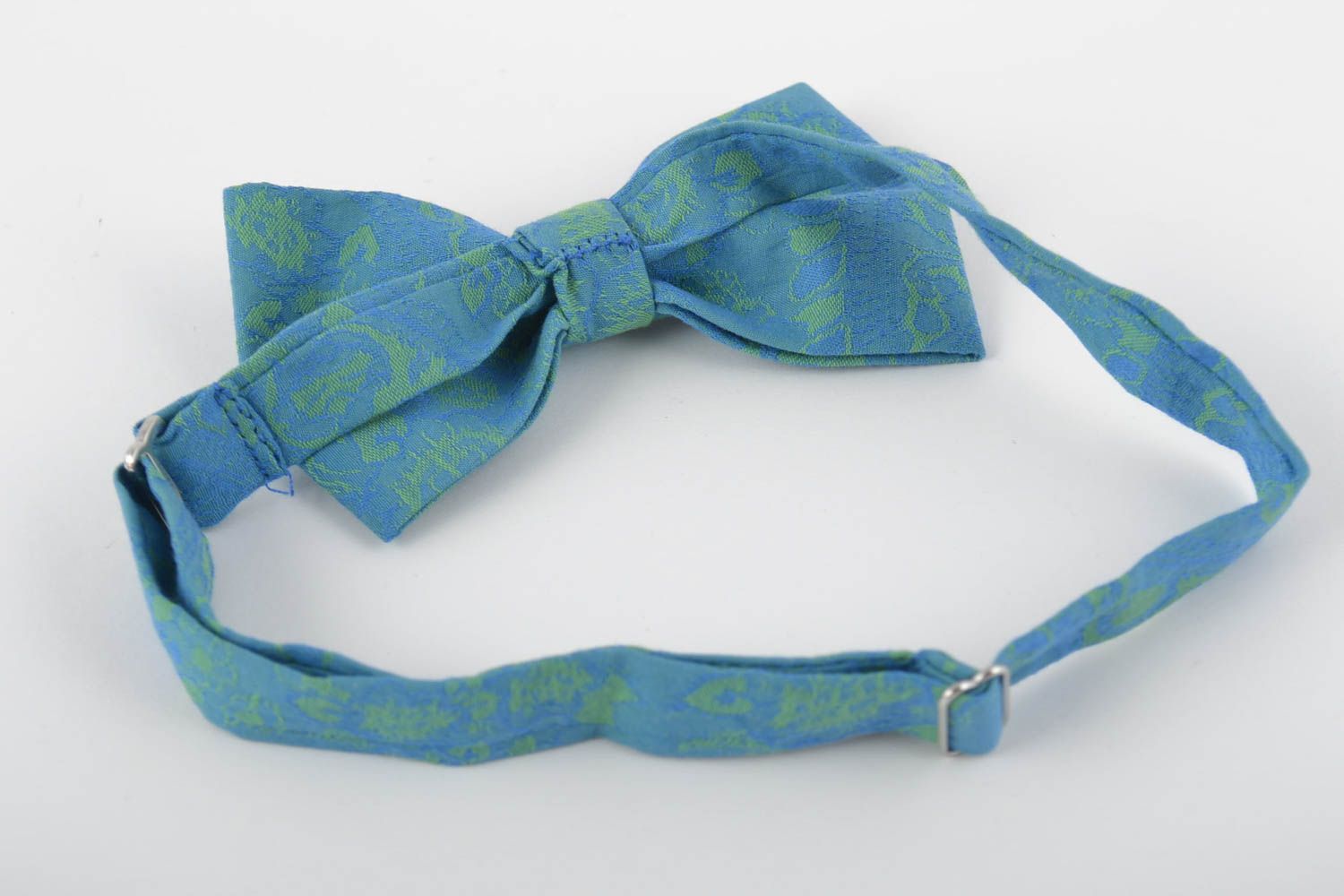 Stylish handmade designer textile bow tie of beautiful color photo 2