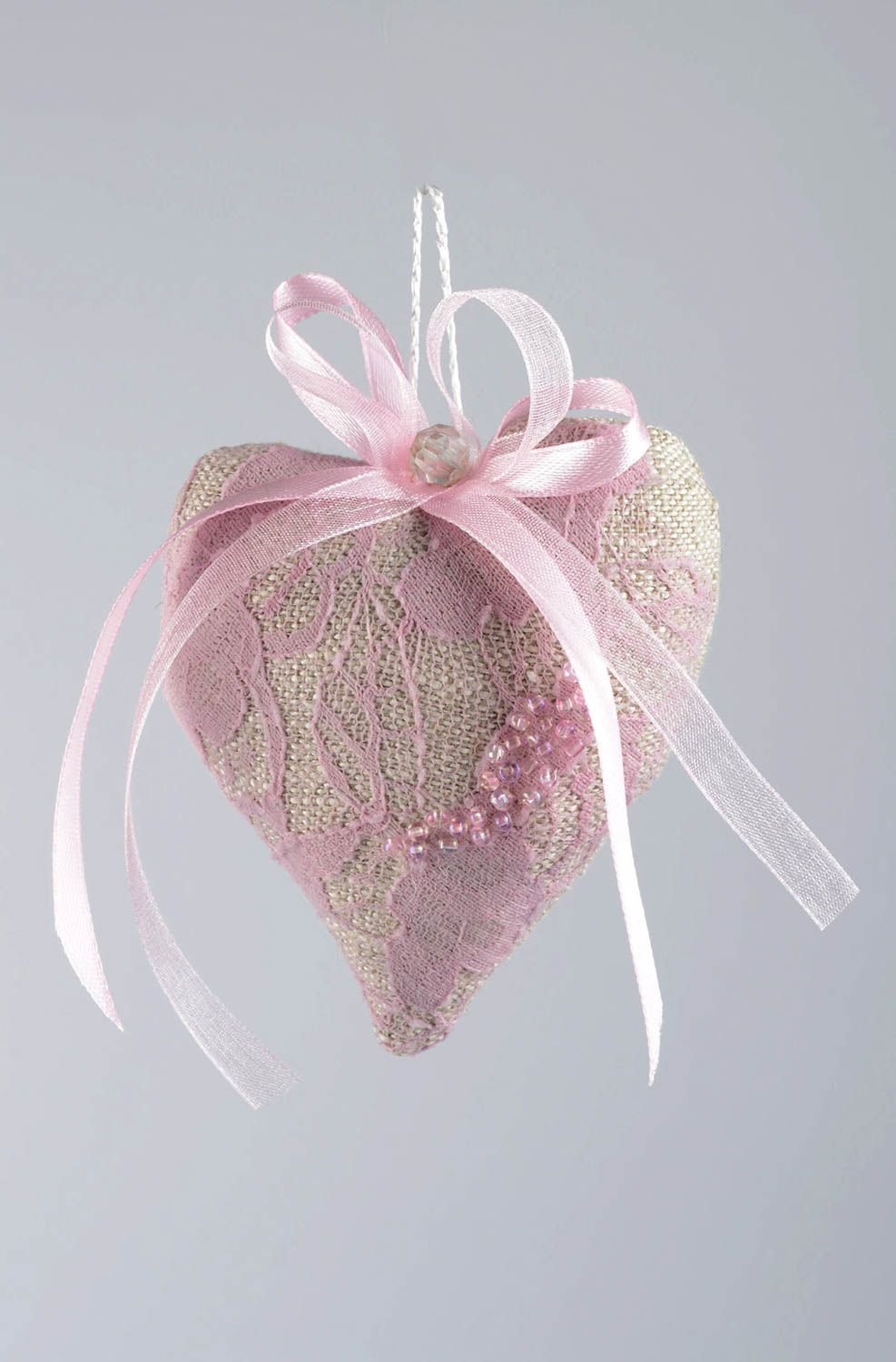 Stoff Herz handgefrtigt Geschenk für Freundin interessant Plüsch Herz rosa foto 9