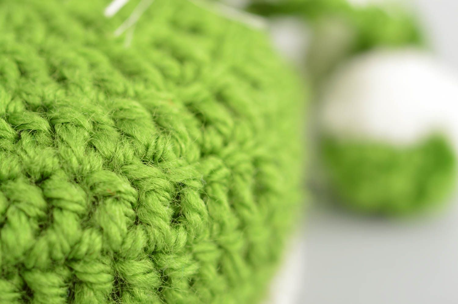 Chaussons bébé tricotés faits main en acrylique verts originaux pour garçon photo 5