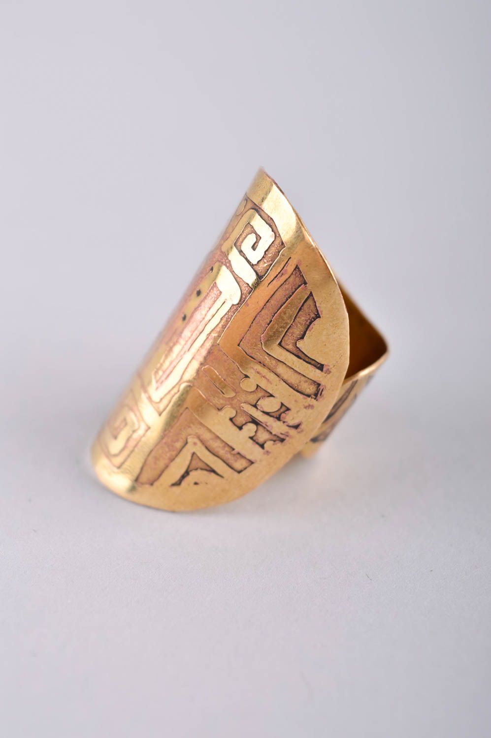 Handmade Schmuck Messing Ring Schmuck aus Metall Accessoire für Frauen  foto 2