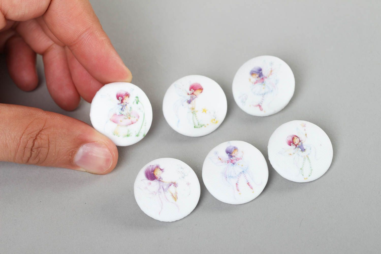 Stylish handmade fabric button needlework supplies 6 pieces fittings for clothes photo 5