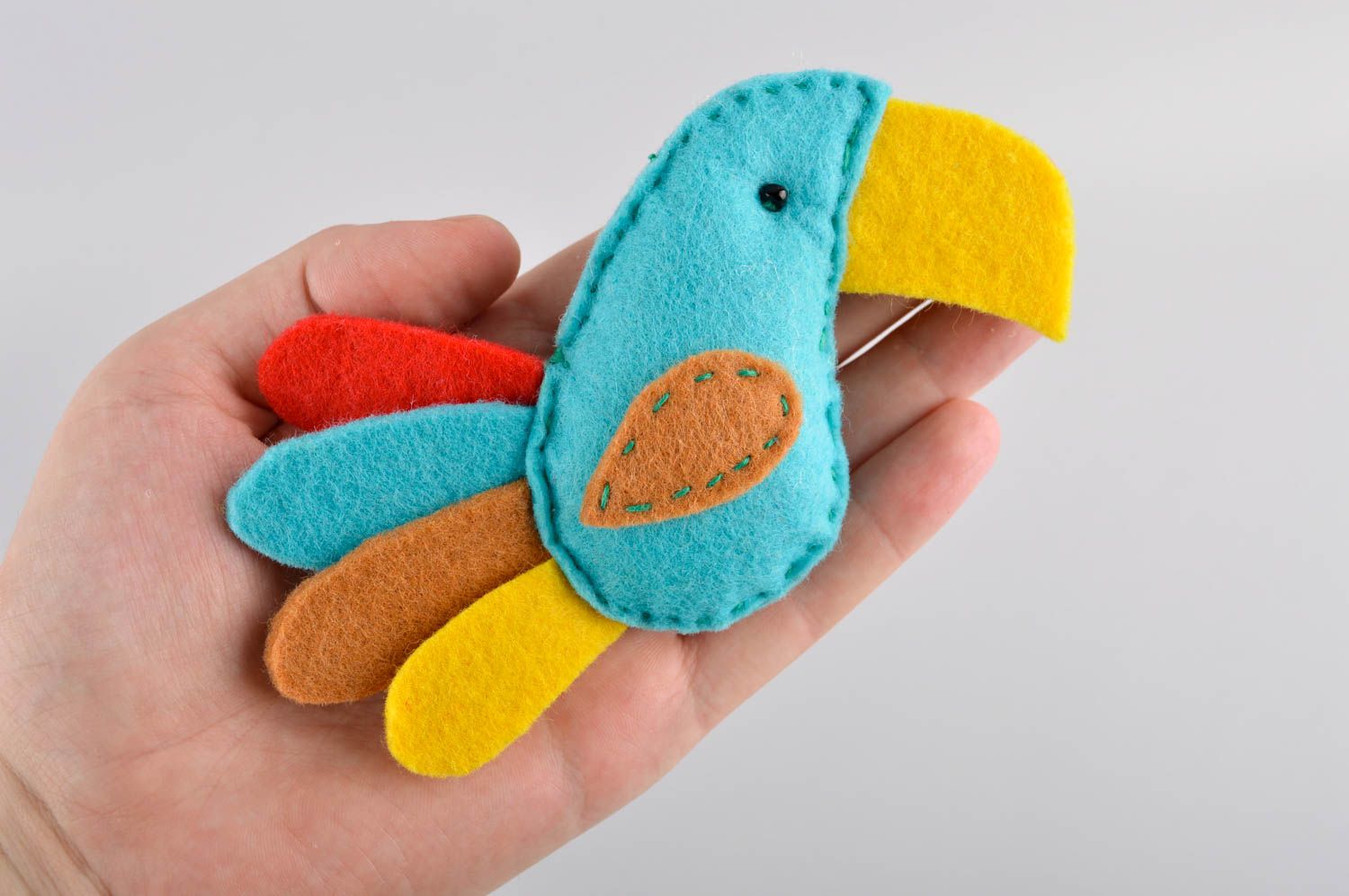 Papagei Kuscheltier handgefertigt Kinder Spielsache Geschenk Idee bunt  foto 5
