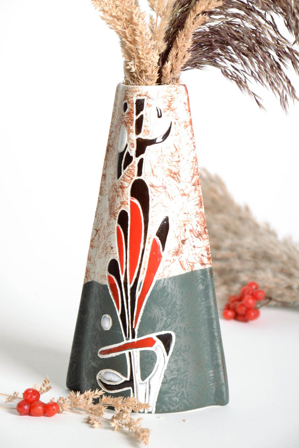 Керамическая ваза в индейском стиле фото 1